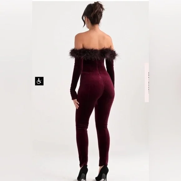 SALIMABLACK CHERRY VELVET JUMPSUIT